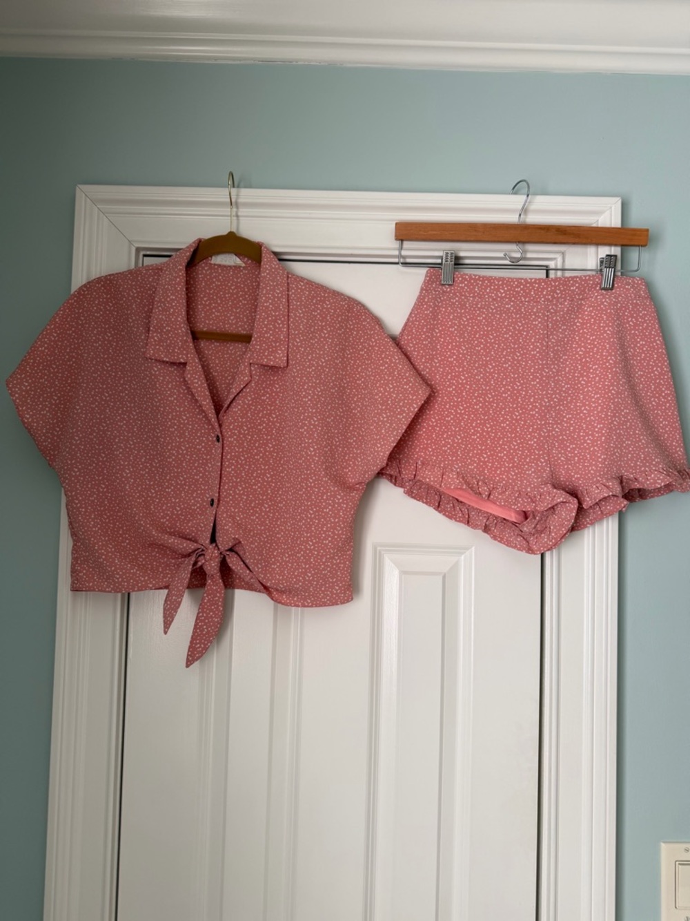 Sage the Label Matching Set Shorts and Tie Shirt Size Small